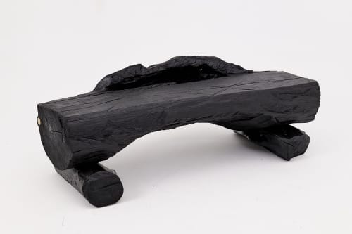 Charred Solid Wood Bench by Logniture – Organic Modern Sculptural Seat | Benches & Ottomans by Logniture