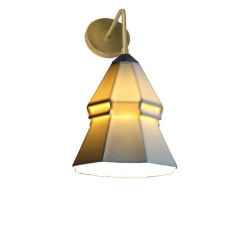 Expansion 3 Porcelain Wall Sconce | Sconces by The Bright Angle. Item composed of brass