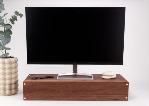 Monitor Stand (Solid Walnut) | Storage Stand in Storage by Reds Wood Design. Item made of walnut