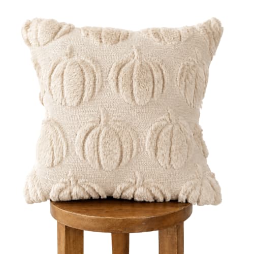 Beige Pumpkin Pillow Cover | Pillows by Busa Designs