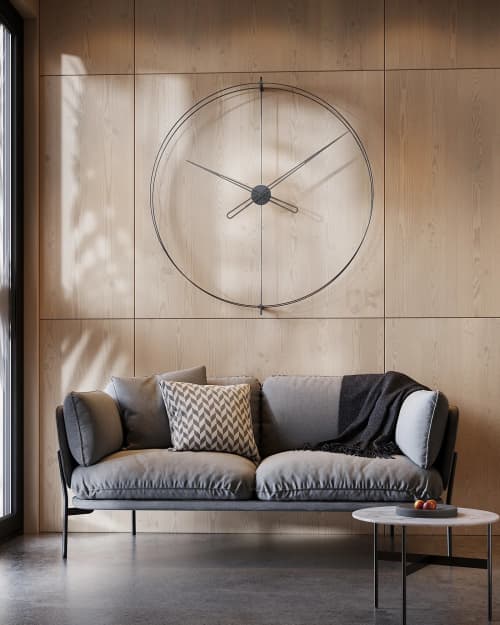 Timeless Simple | Clock in Decorative Objects by MCLOCKS. Item made of oak wood with steel