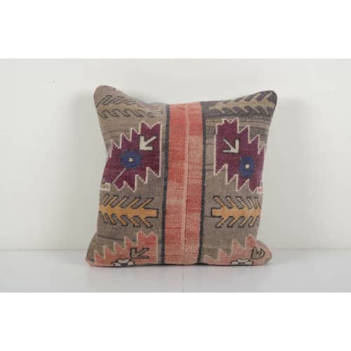 Square Oversize Turkish Carpet Cushion | Sham in Linens & Bedding by Vintage Pillows Store. Item made of cotton