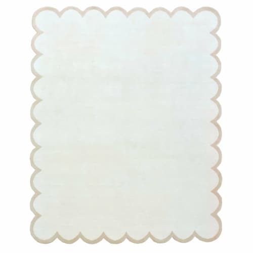 Sculpted Border Wool Handknotted Rug | Small Rug in Rugs by Organic Weave Shop. Item composed of wool & fiber