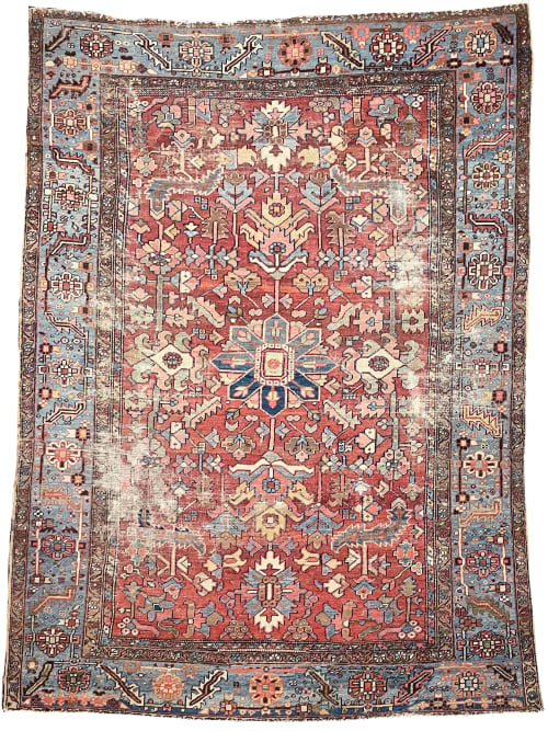 GORGEOUS & OPTIMISTIC Antique Persian Heriz | Rusts, | Area Rug in Rugs by The Loom House. Item composed of canvas