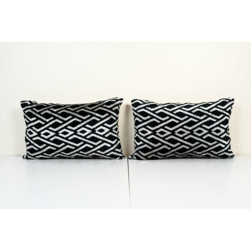 Matching Ikat Velvet Pillow Cover, Set of Two | Sham in Linens & Bedding by Vintage Pillows Store. Item made of cotton
