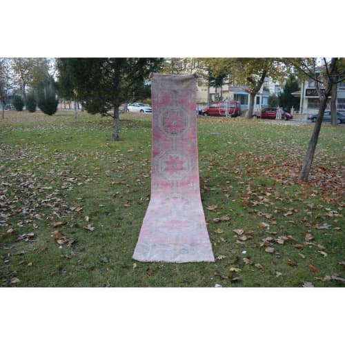1960's Vintage Herki Runner Rug - Extra Long Stair Carpet 2' | Rugs by Vintage Pillows Store. Item made of cotton with fiber