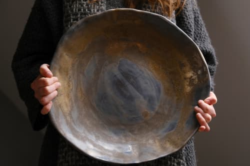Serving platter -Bronze Goddess | Serveware by Laima Ceramics. Item composed of bronze