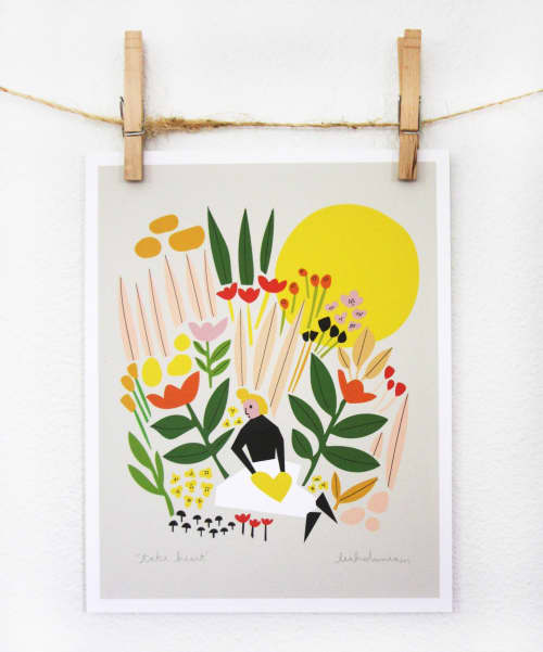 Take Heart Print | Prints by Leah Duncan. Item made of paper compatible with mid century modern and contemporary style