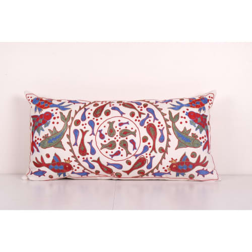 Bohemian Fish Figured Cotton Pillowcase, Ethnic Animal Patte | Cushion in Pillows by Vintage Pillows Store