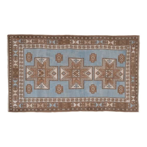 Low Pile Muted Carpets, Turkish Oushak Wool Rugs | Area Rug in Rugs by Vintage Pillows Store. Item made of cotton & fiber