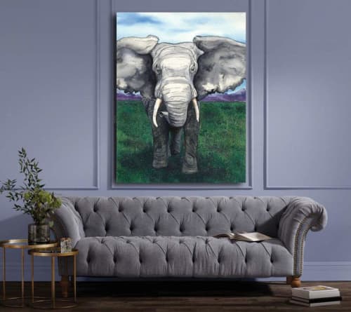 Elephant | Prints by Brazen Edwards Artist. Item composed of canvas & paper