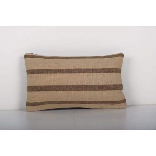 Vintage Striped Organic Hemp Kilim Pillow, Bohemian Organic | Cushion in Pillows by Vintage Pillows Store