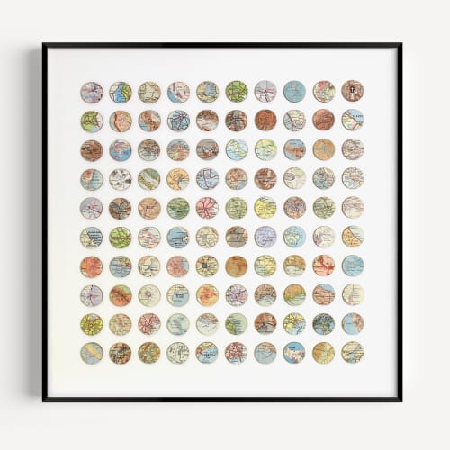 One Hundred Italy Map Dots Collage | Paintings by Amelia Coward