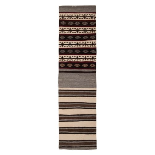 Vintage Striped Turkish Kilim Runner 2'4" X 8'8" | Runner Rug in Rugs by Vintage Pillows Store. Item composed of cotton and fiber