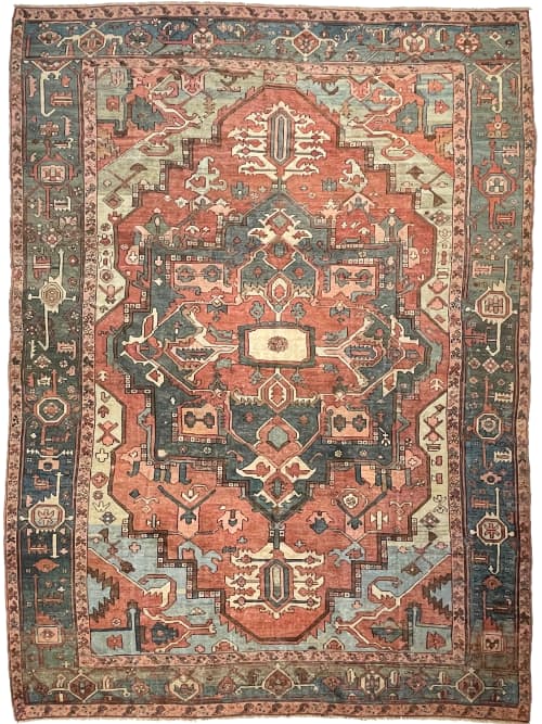 Pablo Picasso Antique Persian Serapi - TRUEST MYSTICAL ART | Area Rug in Rugs by The Loom House. Item composed of wool & fiber