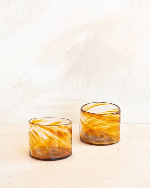 Xaquixe Small Tumbler - Amber (set of 2) | Glass in Drinkware by MINNA