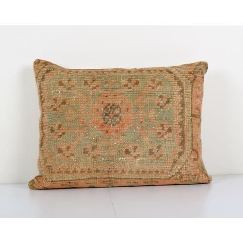 Vintage Turkish Oushak Rug Pillow Cover, Handmade Olivia Gre | Cushion in Pillows by Vintage Pillows Store