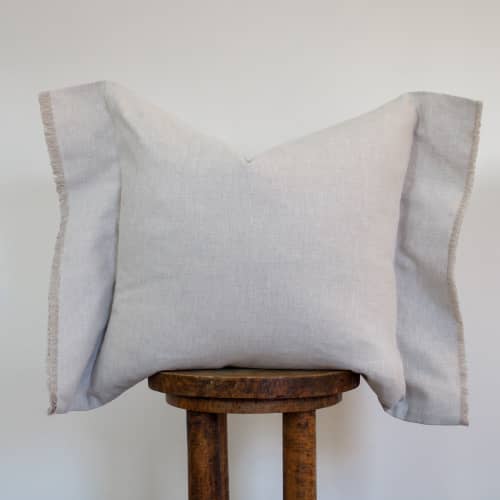 Cream Linen with Relaxed Flange Pillow 20x20 | Pillows by Vantage Design
