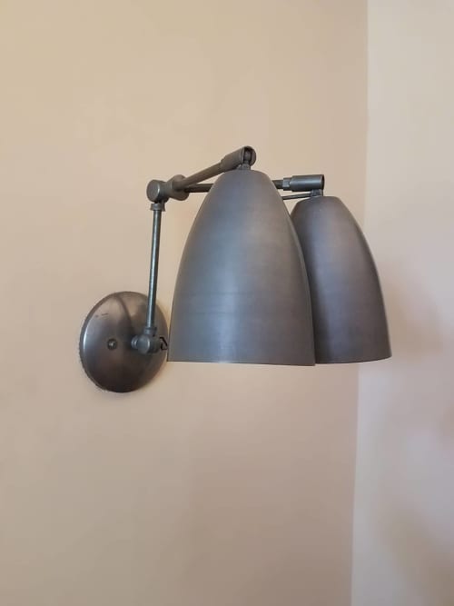 Kitchen Shelves Adjustable Wall Light - Industrial Sconce | Sconces by Retro Steam Works. Item composed of metal in mid century modern or industrial style