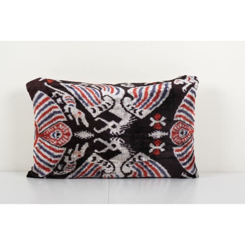 Ikat Abstract Animal Pattern Velvet Pillow Cover , Silk Ikat | Sham in Linens & Bedding by Vintage Pillows Store. Item made of cotton with fiber