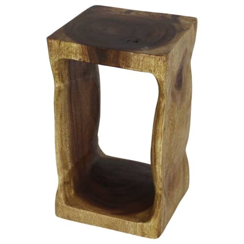 Haussmann® Wood Natural Stool End Table 12 In Sq X 20 In | Tables by Haussmann®