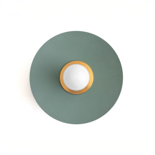 Modern Sconce - Green Sconce - Model No. 9660 | Sconces by Peared Creation. Item made of brass