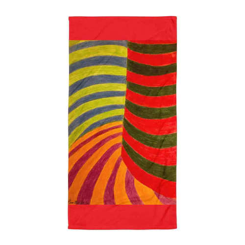 Towel - No Brake Zone - Op Art Geometric Motion | Work by Eman's Gallery