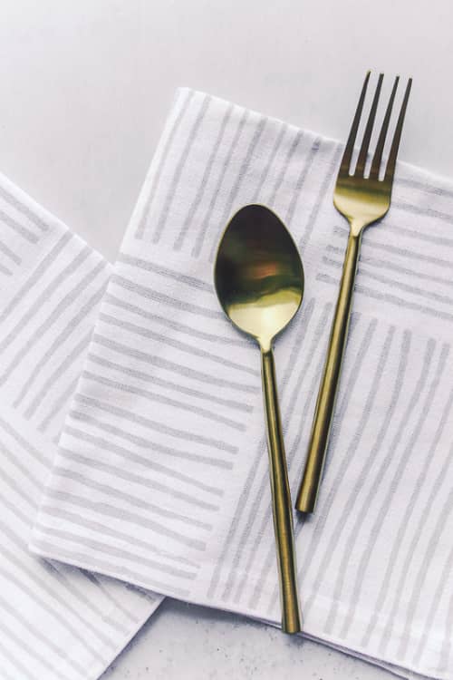 Dinner Napkins (Set of 4) - Striped, Ash | Linens & Bedding by Mended. Item made of cotton