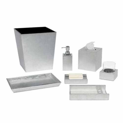 SILVER LEAF (Bath Collection) | Toiletry in Storage by Oggetti Designs. Item made of synthetic