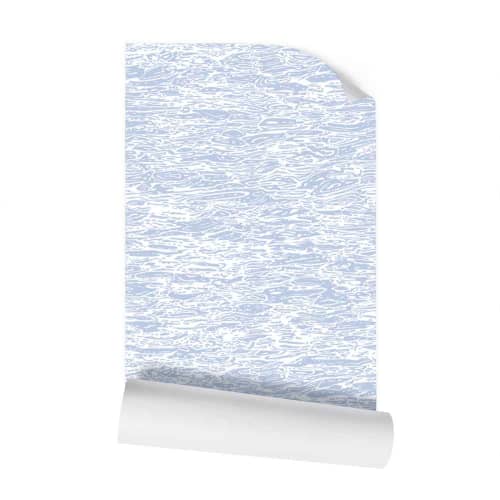 Water - Light Blue on White - Large Wallpaper Print | Wall Treatments by Sean Martorana. Item made of paper