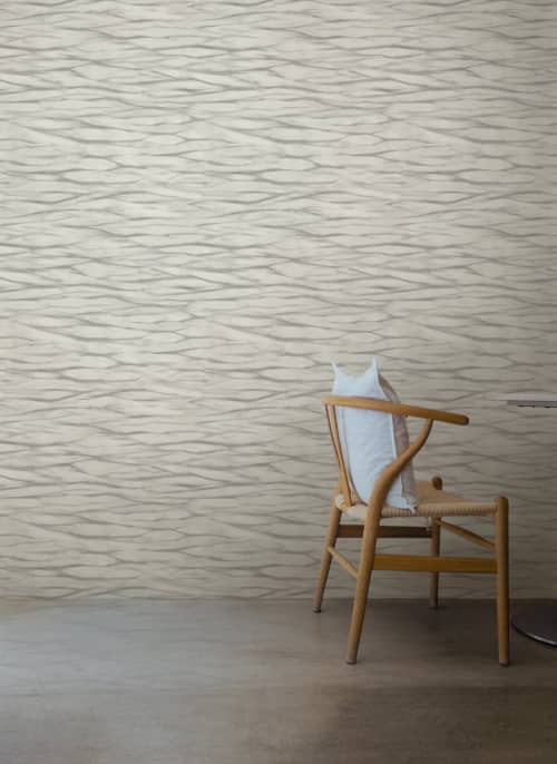 Shibori Wave Wallpaper in Grey | Wall Treatments by Eso Studio Wallpaper & Textiles. Item composed of paper compatible with boho and eclectic & maximalism style