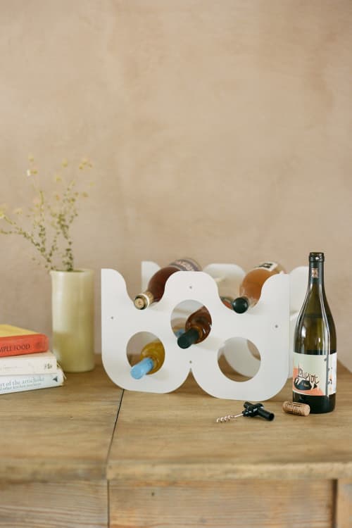 Tulip - White | Wine Rack | Bar Accessory in Drinkware by Upton. Item made of steel