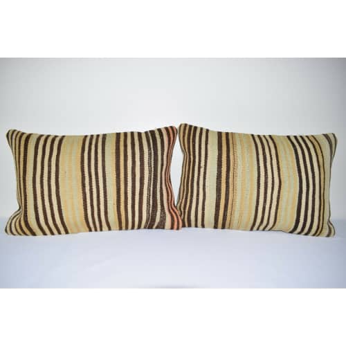 16" X 24" Wool Farmhouse Decor, Lumbar Cushion Cover | Pillows by Vintage Pillows Store. Item made of fabric
