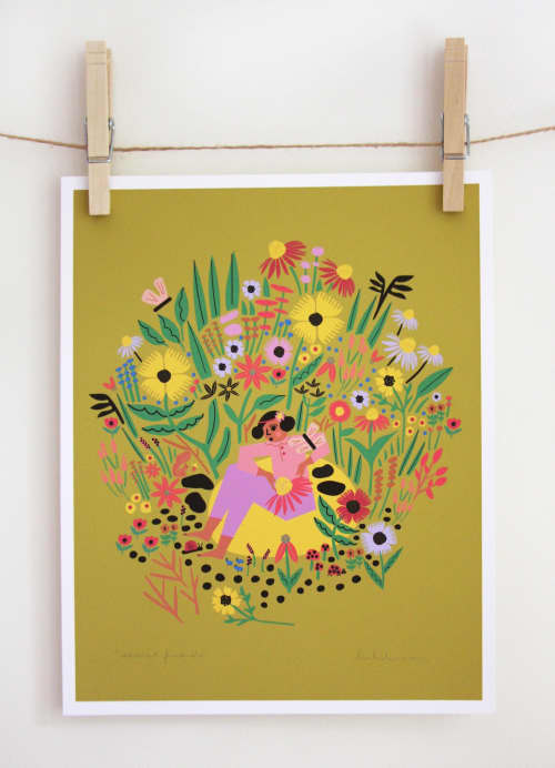 Secret Friends Print | Prints by Leah Duncan. Item composed of paper in mid century modern or contemporary style