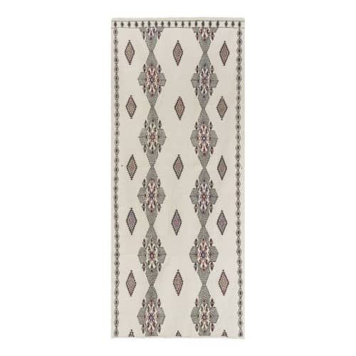 Vintage Embroided Turkish Kilim Rug Runner | Runner Rug in Rugs by Vintage Pillows Store. Item made of wool with fiber