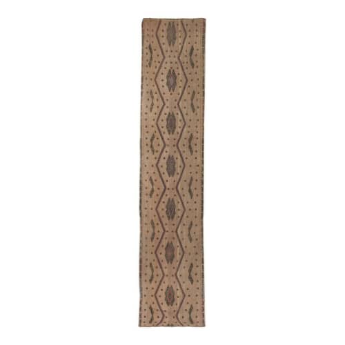 Vintage Embroided Turkish Long Kilim Runner - Hallway Carpet | Area Rug in Rugs by Vintage Pillows Store. Item composed of cotton and fiber