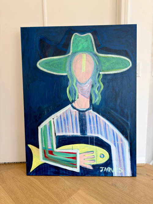 Morgan and Marlin | Original Acrylic Painting | Oil And Acrylic Painting in Paintings by Aleea Jaques ,