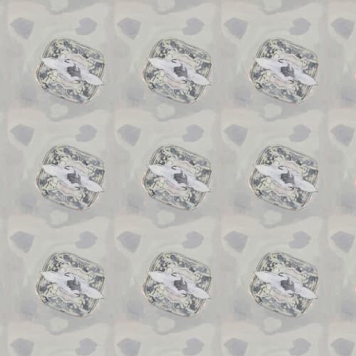 Medallion, Gray | Fabric in Linens & Bedding by Philomela Textiles & Wallpaper. Item made of canvas
