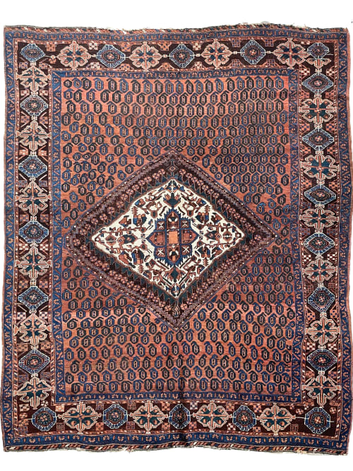 5.2 x 6.3 | Incredible Square Antique Village Tribal Rug | Area Rug in Rugs by The Loom House. Item composed of cotton and fiber