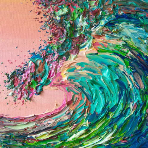 Party Wave Giclee Paper Print | Prints by Monika Kupiec Abstract Art. Item made of paper