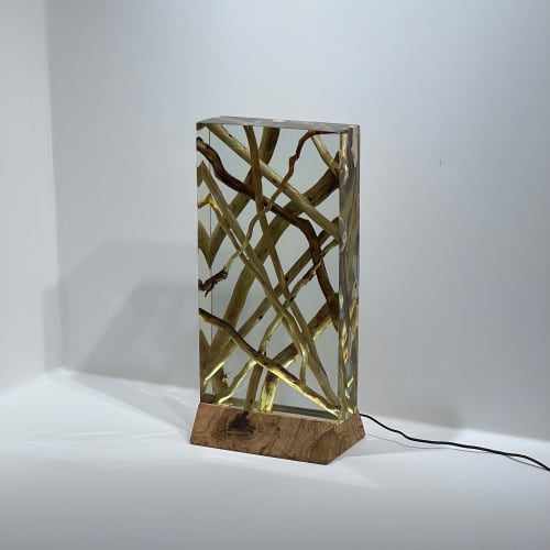 Handmade Blue Epoxy resin Night Lamp - Resin Art 