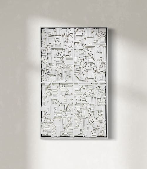 White Construction | Wall Sculpture in Wall Hangings by Sorelle Gallery. Item composed of wood