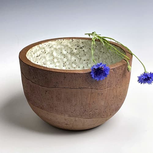 CRUCIBLE BREAD BOWL glazed in Nutmeg White by BlackTree Studio Pottery & The Potter's Wife