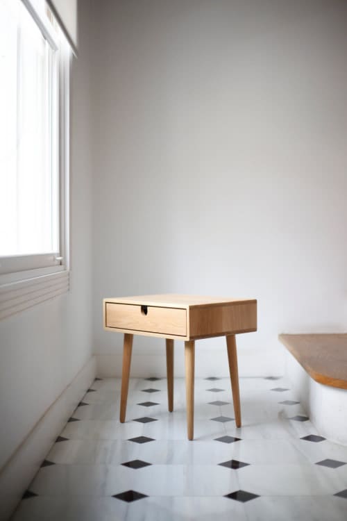 Nightstand One or Two Drawers | Storage by Manuel Barrera Habitables. Item composed of oak wood