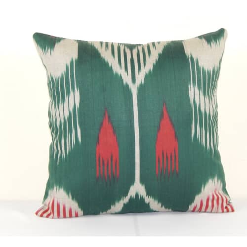 Uzbek ikat fabric designer ikat pillow SilkWay ikats living | Cushion in Pillows by Vintage Pillows Store