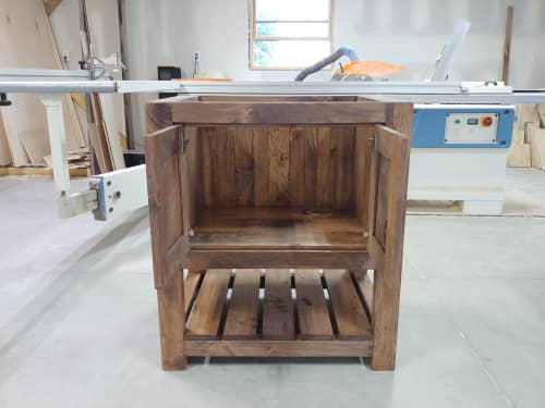 Model #1025 - Custom Single Sink Bathroom Vanity | Countertop in Furniture by Limitless Woodworking. Item made of maple wood compatible with mid century modern and contemporary style
