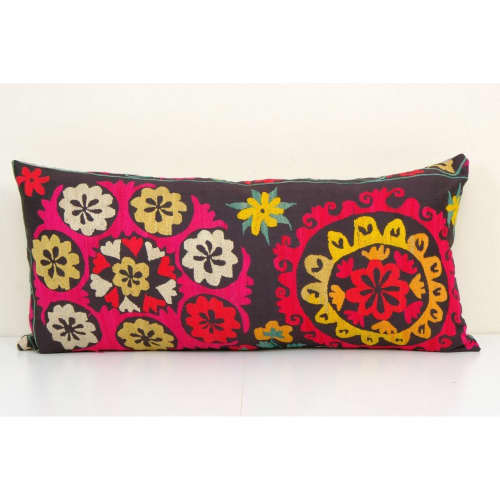 14" x 34" Suzani Bedding Cushion Cover, Tribal House Decor | Pillows by Vintage Pillows Store. Item made of cotton