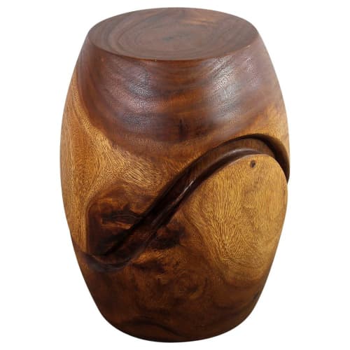 Haussmann® Wood Barrel Puzzle stand 14Dx18 in H | Stool in Chairs by Haussmann®