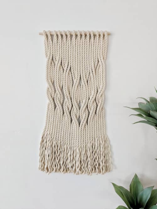 VINCULUM Collection© X, Rope Wall Sculpture, Asymmetrical | Macrame Wall Hanging in Wall Hangings by Damaris Kovach. Item made of fiber