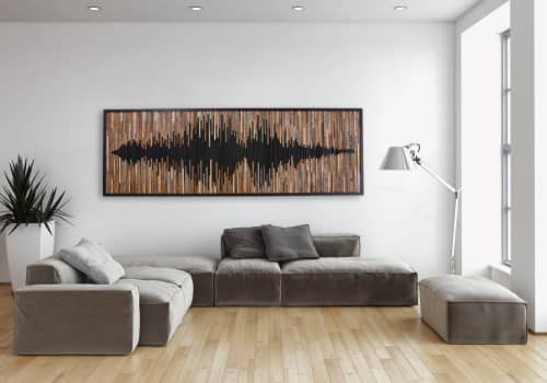 Soundwave, Wood wall sculpture by Craig Forget | Wescover Wall Hangings
